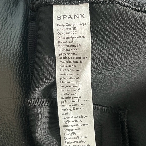 NWT SPANX! Leather-Like Flare Pant Legging Faux Leather Black Size: XL - Picture 10 of 11